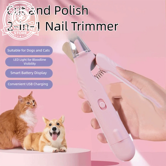 2 in 1 Pet Nail Clippers with Led Light Dog Cat Special Blood Line Scissors Multifunction Animals Paw Nail Trimmer Pet Supplies