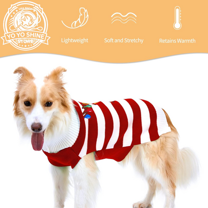 Dog Sweater Pet Christmas Elk Bells Sweaters Halloween Reindeer for Small Dog and Cat(Red,Xl)