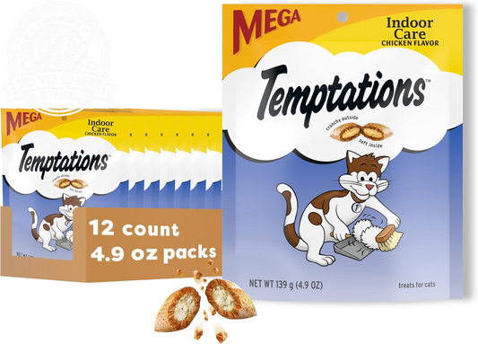 Indoor Care Crunchy & Soft Cat Treats, Chicken, 4.9 Oz, 10 Pack