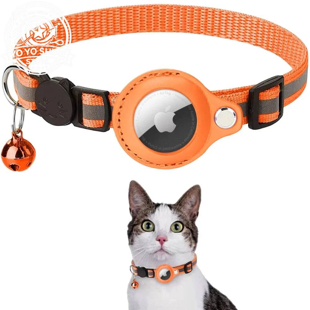 CAT GPS Tracking Collar with Quick-Release Fastener and Reflective Design for Improved Nighttime Visibility