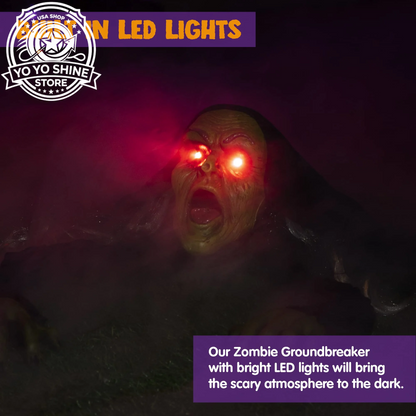 Halloween Groundbreaker Halloween Decorations Zombie with Sound and Flashing Eyes,Outdoor Scary Halloween Yard Decorations
