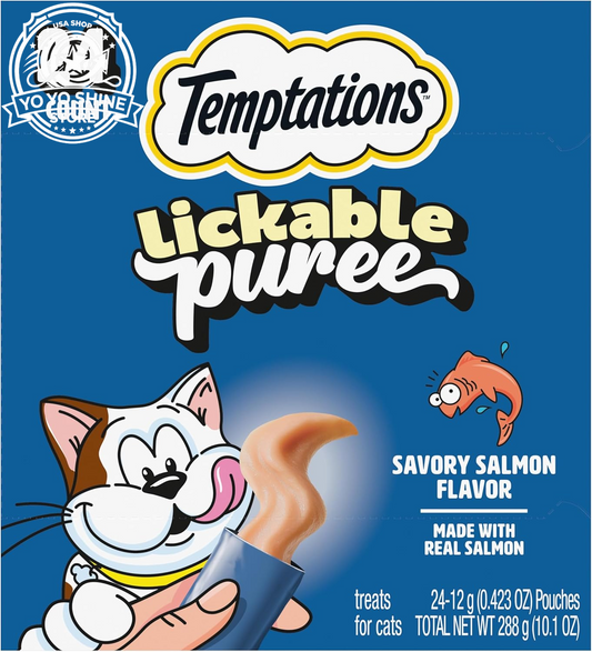 Creamy Puree Lickable Cat Treats, Salmon, 24 Count