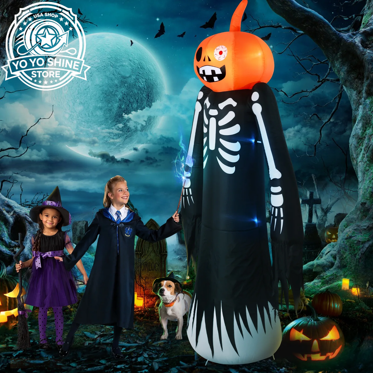 9FT Halloween Inflatables Decorations, Large Halloween Decorations Outdoor Halloween Yard Inflatables