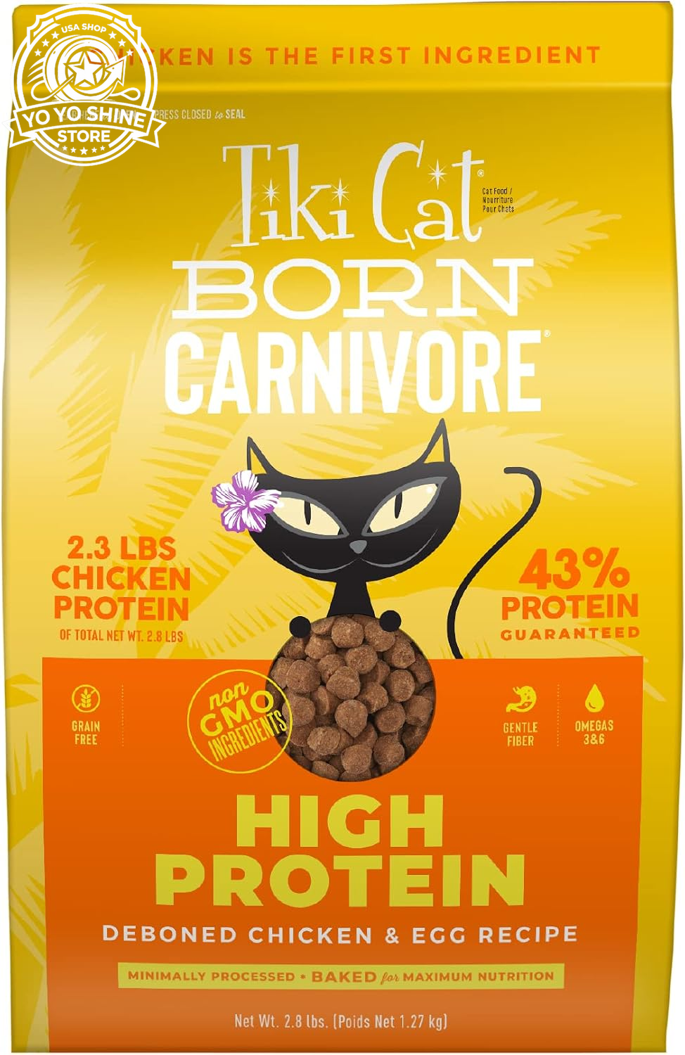 Tiki Cat Born Carnivore Dry Cat Food, Herring & Salmon Meal, 11.1 Lbs. Bag