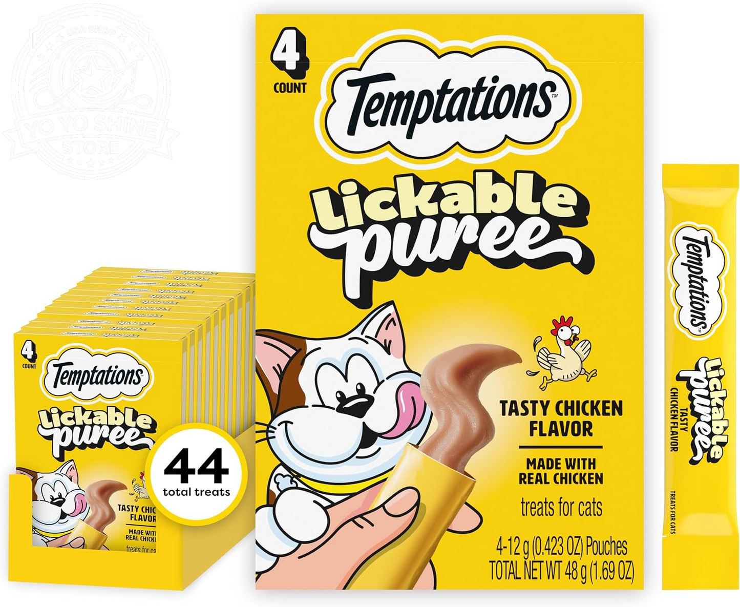 Creamy Puree Lickable Cat Treats, Beef Liver & Cheese, 24 Count