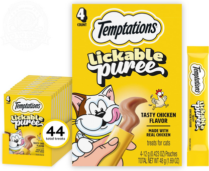 Creamy Puree Lickable Cat Treats, Beef Liver & Cheese, 24 Count