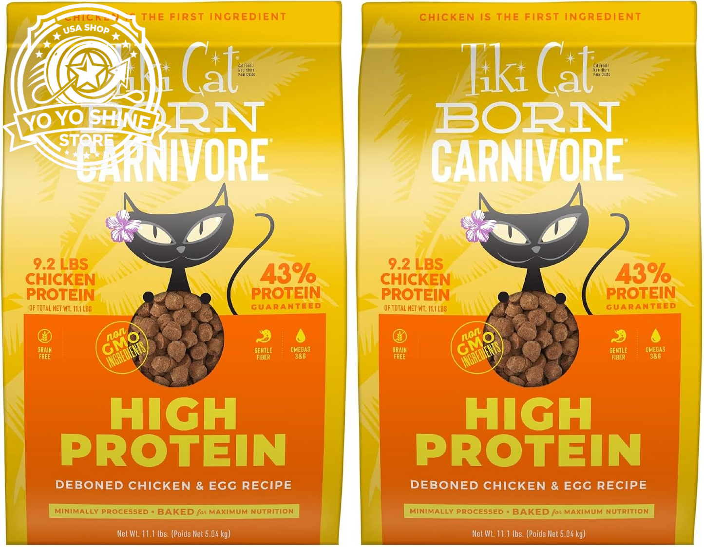 Tiki Cat Born Carnivore Dry Cat Food, Herring & Salmon Meal, 11.1 Lbs. Bag