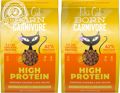 Tiki Cat Born Carnivore Dry Cat Food, Herring & Salmon Meal, 11.1 Lbs. Bag