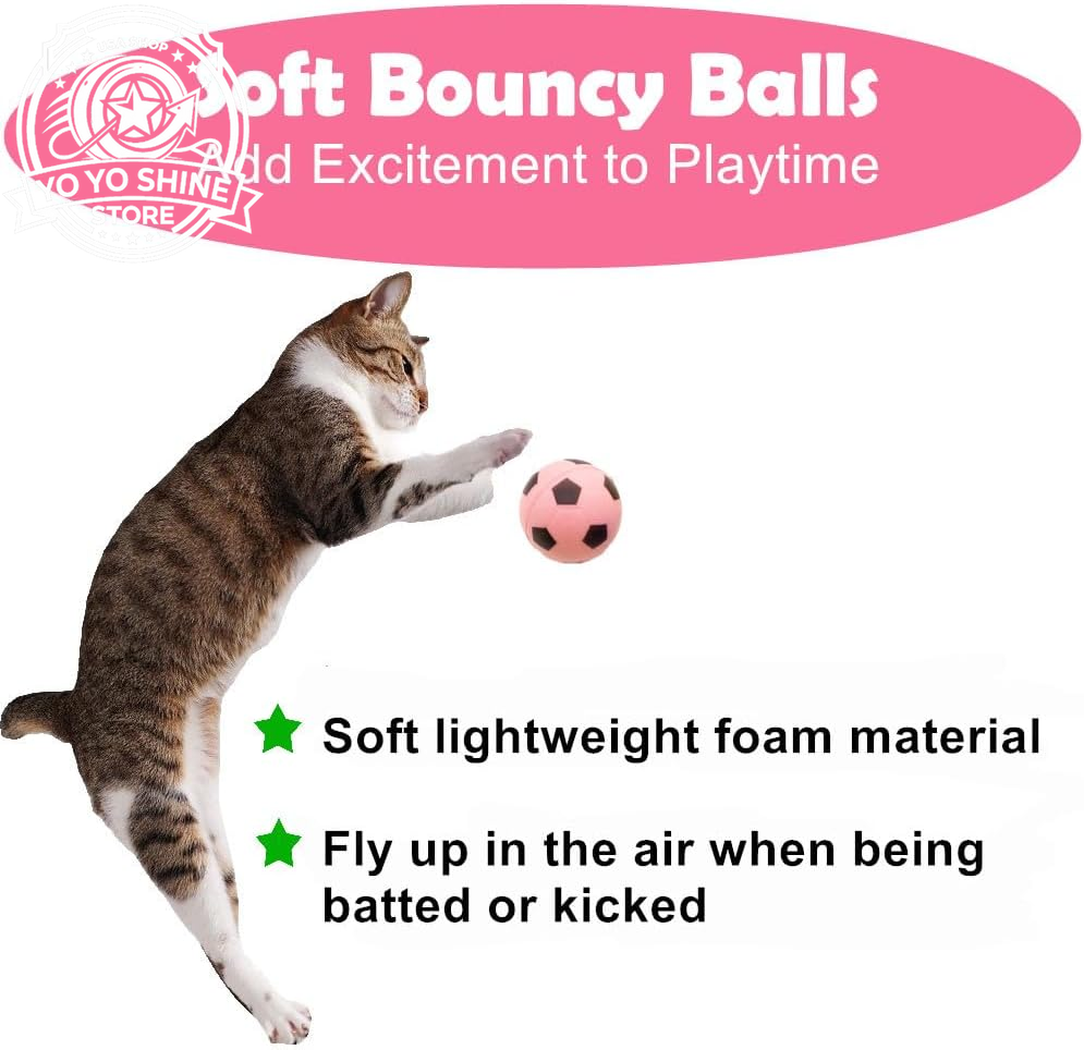 Foam Soccer Balls Cat Toys - Pack of 12