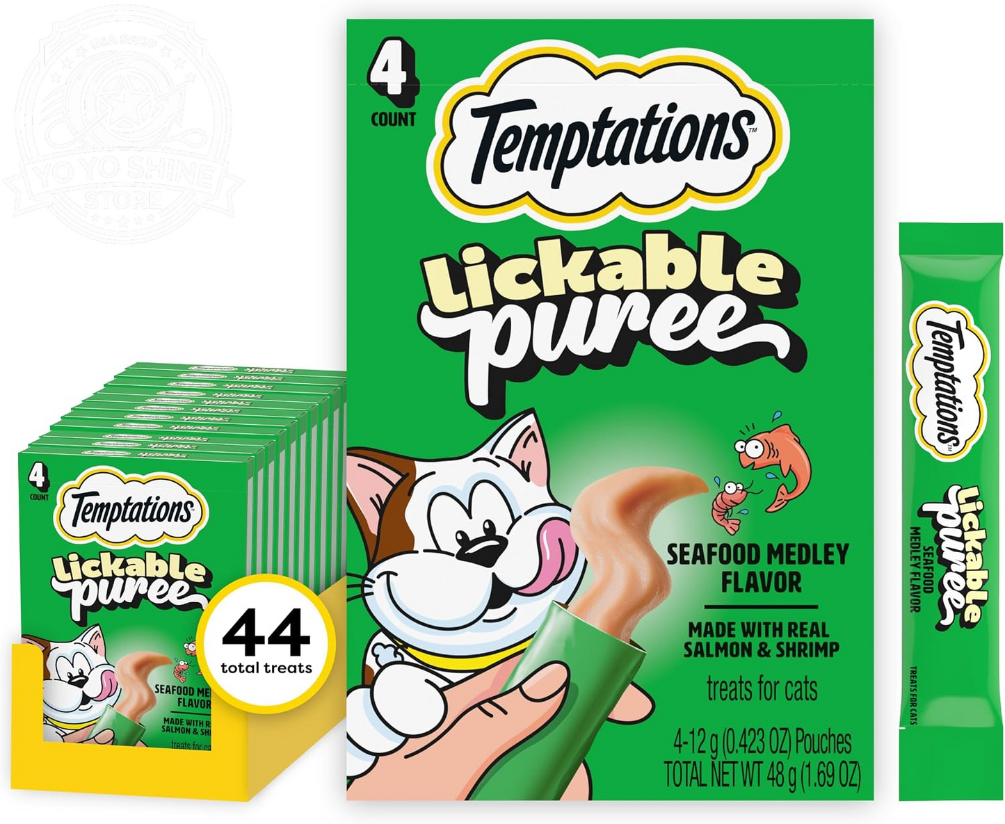 Creamy Puree Lickable Cat Treats, Beef Liver & Cheese, 24 Count