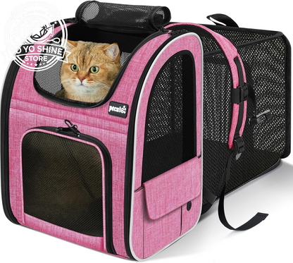 Cat Backpack Expandable, Cat Backpack for Cat with Breathable Window