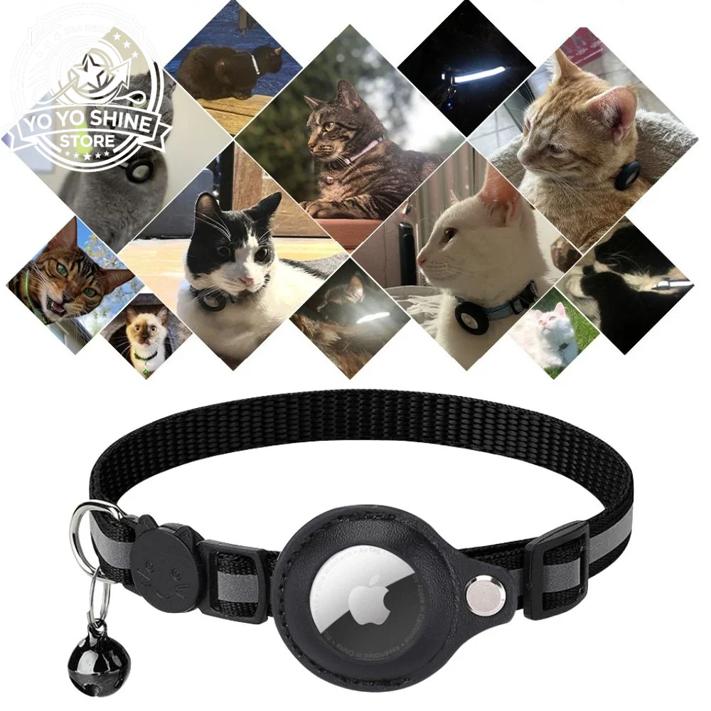 CAT GPS Tracking Collar with Quick-Release Fastener and Reflective Design for Improved Nighttime Visibility