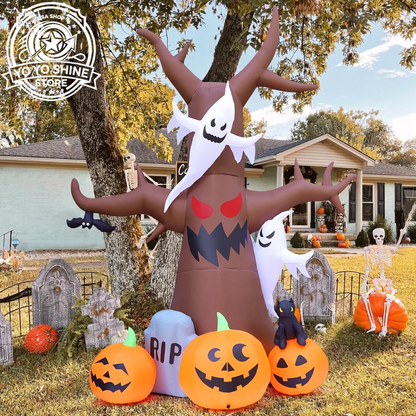 Halloween Inflatable 11.8 FT Inflatable Halloween Tree, Halloween Inflatable Tree Scary Halloween Blow up Tree with LED Lights, Outdoor Halloween Decorations Clearance for Halloween/Holiday