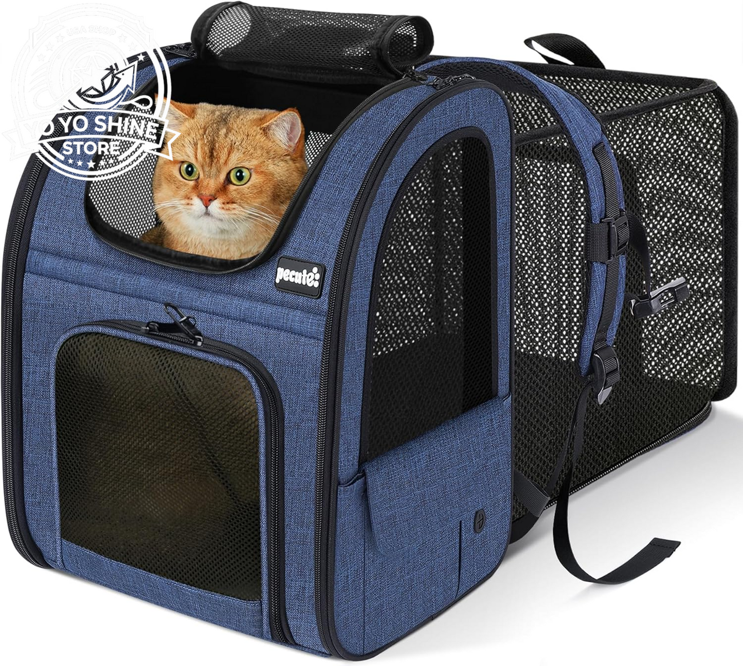 Cat Backpack Expandable, Cat Backpack for Cat with Breathable Window