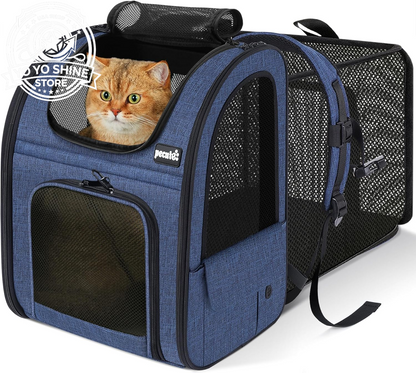 Cat Backpack Expandable, Cat Backpack for Cat with Breathable Window