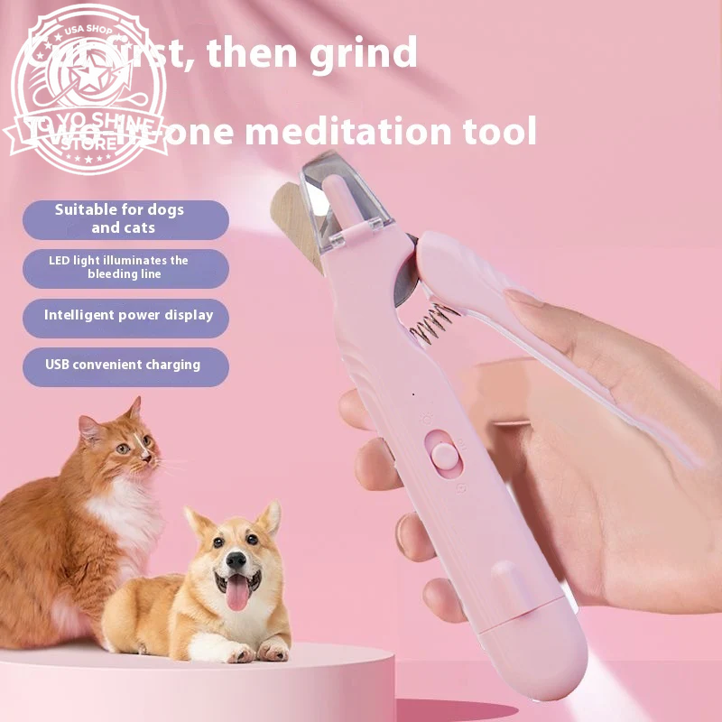 2 in 1 Pet Nail Clippers with Led Light Dog Cat Special Blood Line Scissors Multifunction Animals Paw Nail Trimmer Pet Supplies