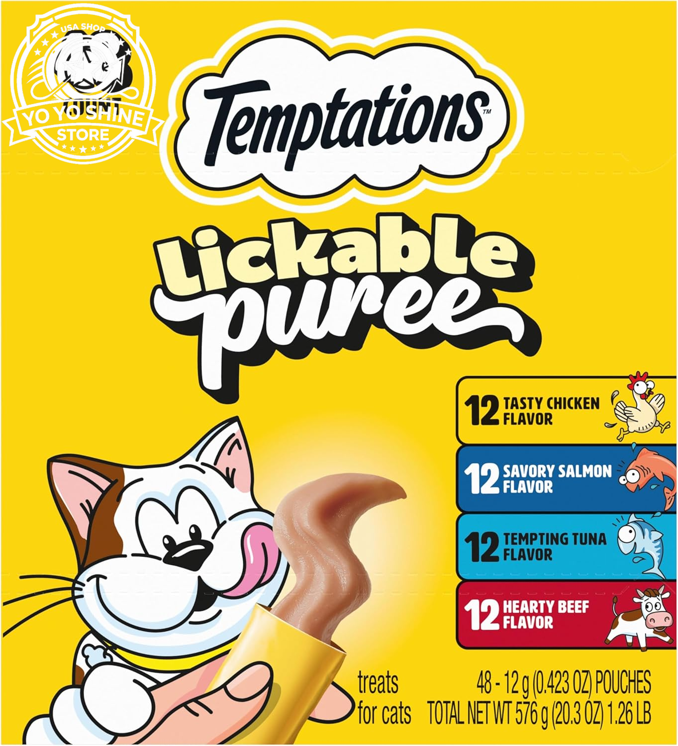 Creamy Puree Lickable Cat Treats, Beef Liver & Cheese, 24 Count