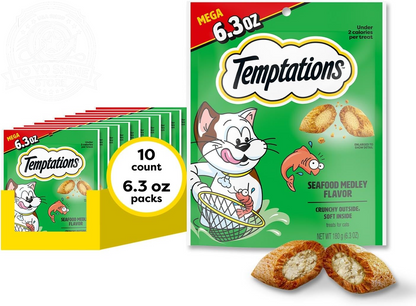 Classic Crunchy and Soft Cat Treats, Seafood Medley, 30 Oz
