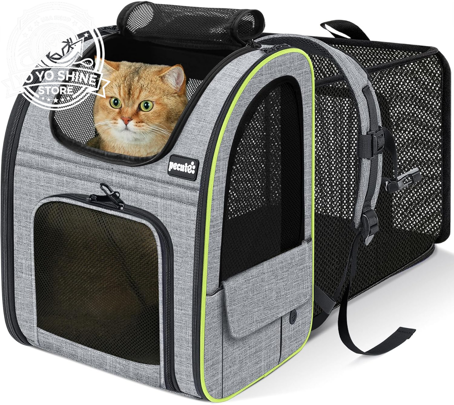 Cat Backpack Expandable, Cat Backpack for Cat with Breathable Window