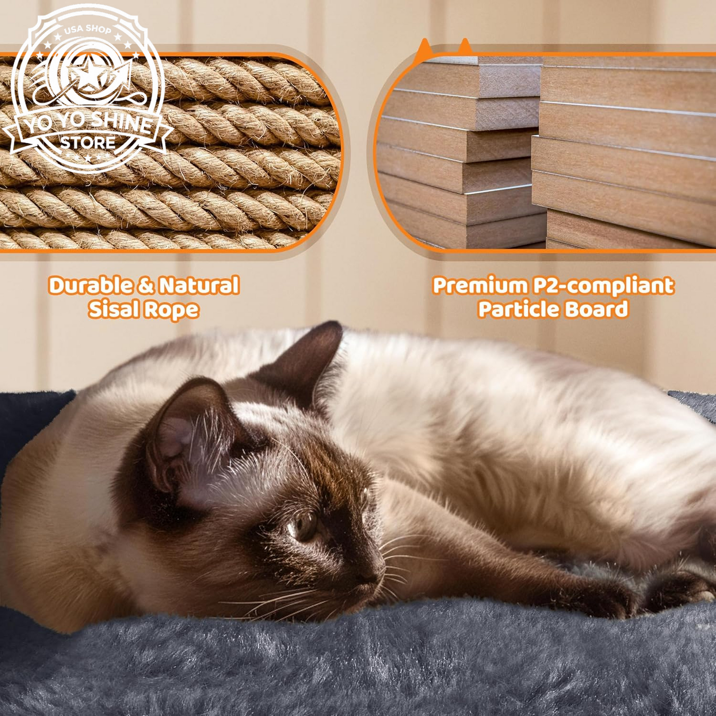 Yaheetech 69In Cat Tree Tower, 2 Condos, Scratching Posts & Cat-Ear Perches