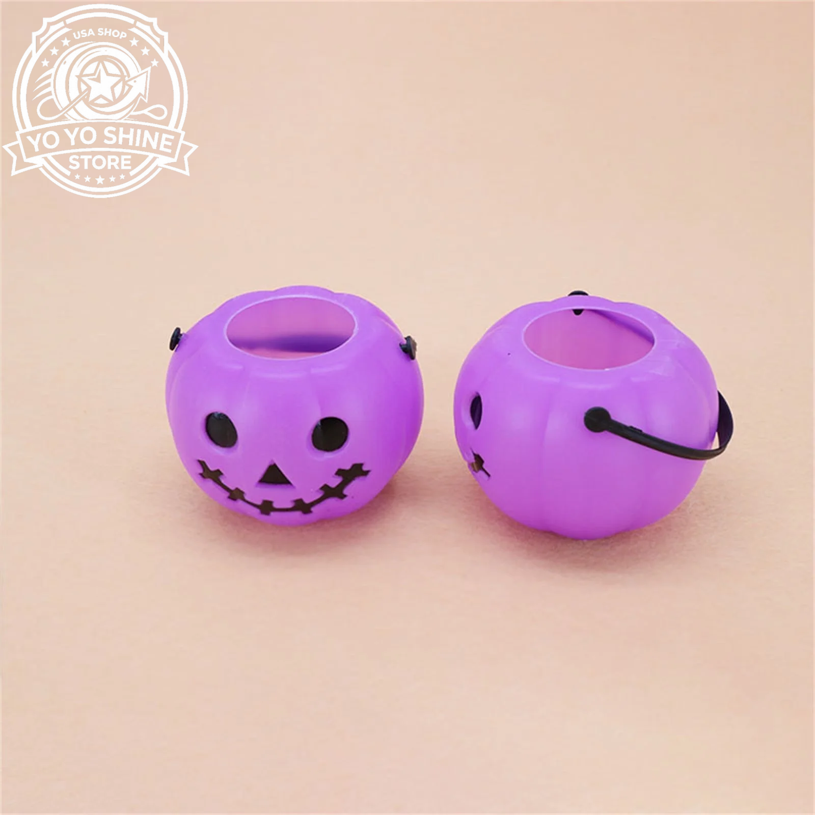 Halloween,Halloween Decorations ,Halloween Party Decorations,Halloween Pumpkin Bucket, Pumpkin Candy Bucket Plastic Lantern Bucket for Halloween Party Decorations Party Favors Purple