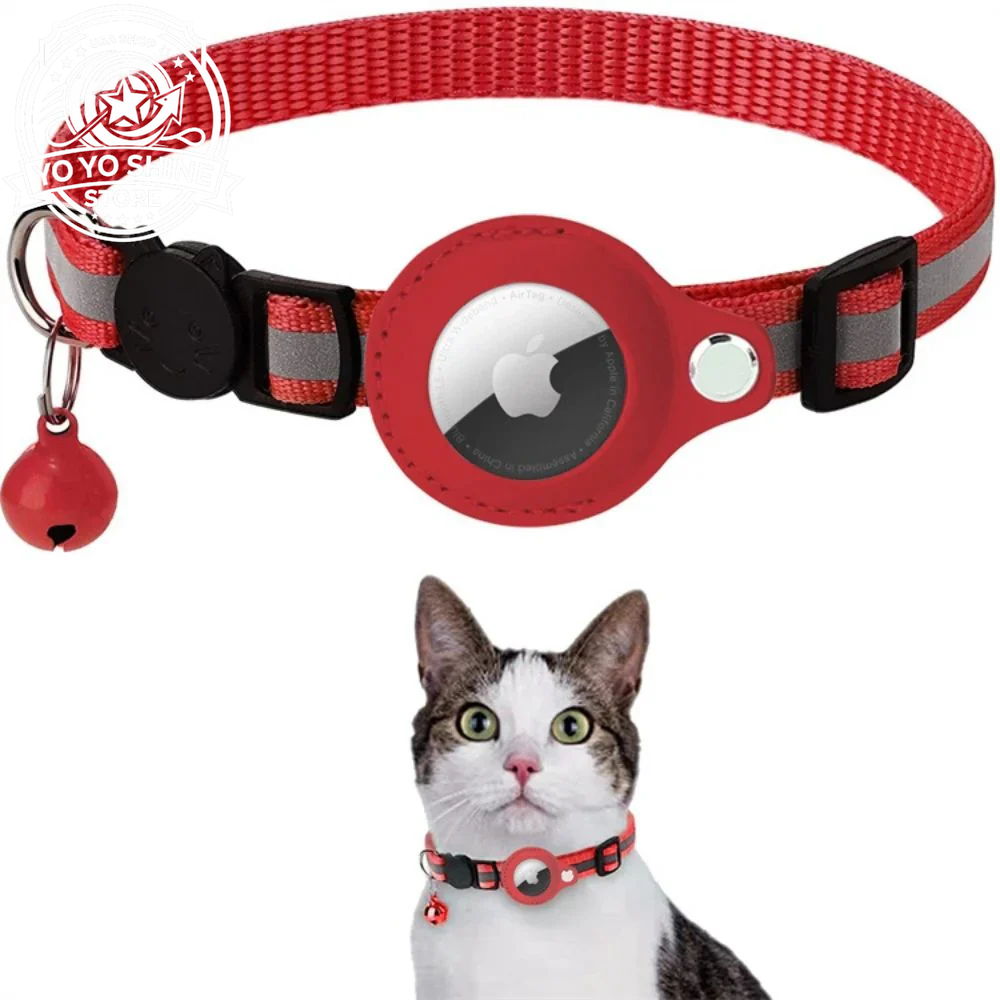 CAT GPS Tracking Collar with Quick-Release Fastener and Reflective Design for Improved Nighttime Visibility