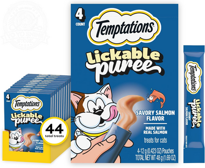 Creamy Puree Lickable Cat Treats, Salmon, 24 Count
