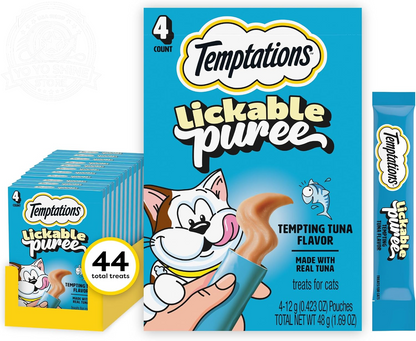 Creamy Puree Lickable Cat Treats, Beef Liver & Cheese, 24 Count